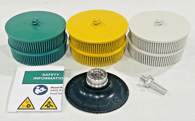 3'' Roloc Ceramic Bristle Disc Starter Kit 983BS 50, 80, 120 Grit 3M Scotch-Brite