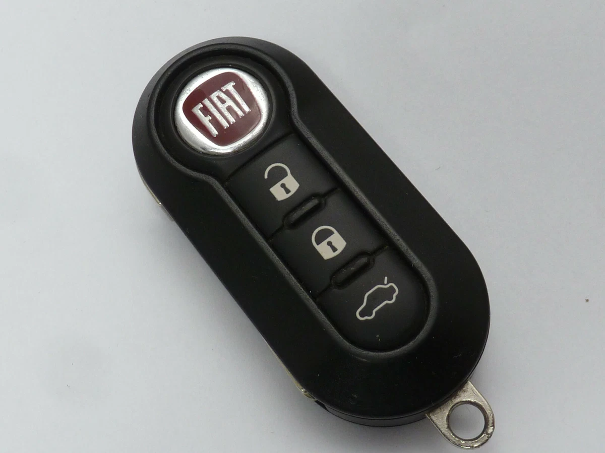 Funda De Llavero De Silicona TPU Blanca Para Mando De Fiat 500, 500C, 500L, 500X (3 Botones) Con Llavero Y Herramienta