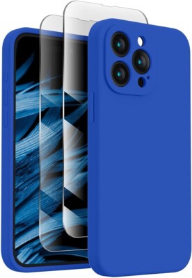 FireNova Designed for iPhone 15 Pro Max Case,Silicone with [2 Screen Protectors]