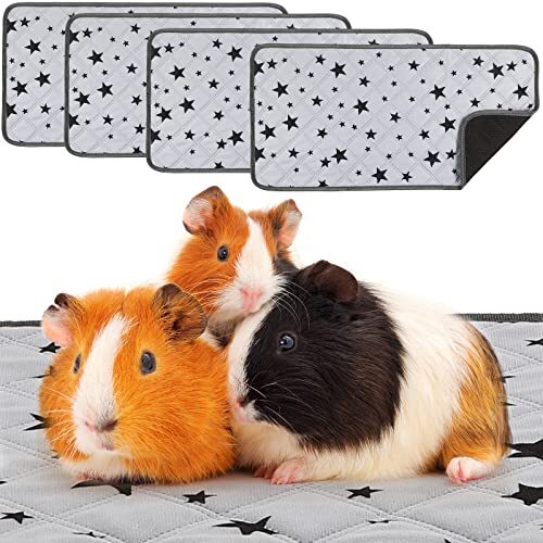 4 Pcs Guinea Pig Cage Liners Guinea Pig Fleece Bedding Non Slip Mats