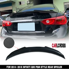 FOR 14-2024 INFINITI Q50 PSM STYLE HONEYCOMB CARBON FIBER DUCKBILL TRUNK SPOILER
