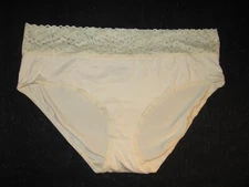 NEW 3X WARNER'S IVORY STRETCH POLY/STRCH LACE WAIST HIPSTER BRIEF PANTIES 36543