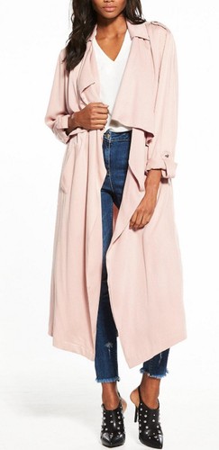 PALE PINK DRAPE DUSTER COAT SIZE 12 | eBay