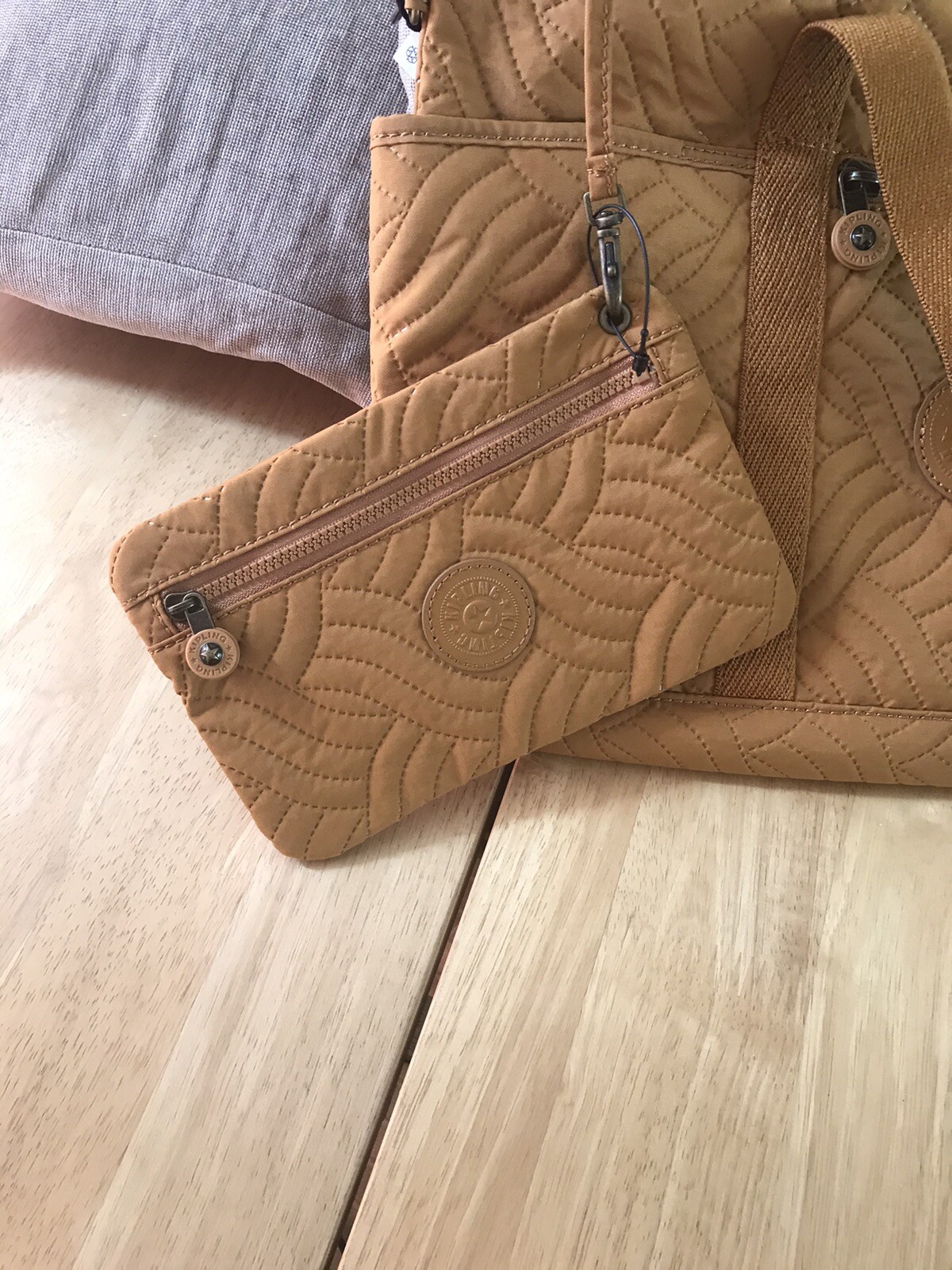 Kipling Aliza active Tan Quilted Bag And purse eBay