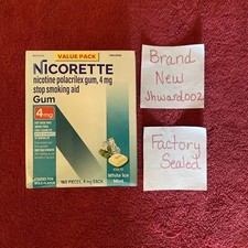 Nicorette 4mg White Ice Mint Nicotine Gum 160 Pieces,   Exp 7/28    New Graphics