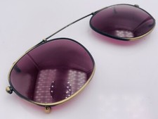 Vintage Nautica 490 Antique Gold Metal Oval Clip-On Sunglasses Frames