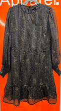 🔥 New Look Metallic Floral Dobby Mini Dress, Long Sleeve, NEW, Size 14, sf