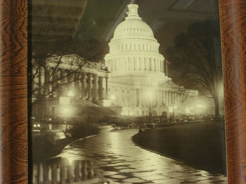 Washington D.C. Fotografía firmada - Capitolio de Estados Unidos de noche por C. O. Buckingham años 20 - Imagen 2 de 5