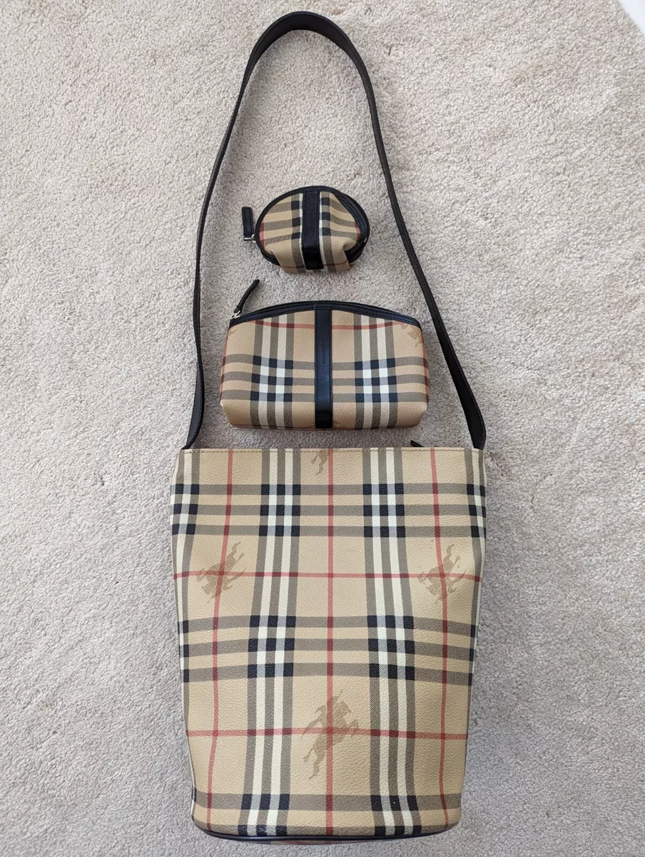 Burberry large leather bucket bag top