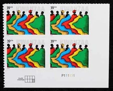 US Kwanzaa 39c Stamp Plate Block of 4 Scott #4119