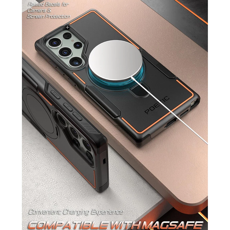 For Samsung Galaxy S23 Ultra / S22 Ultra Case | Poetic Magnetic Ring Stand Cover - Image 3 of 4