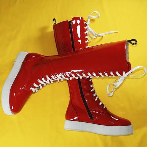Fashion Sneakers Womens Patent Leather Knee High Snow Boots Platform Pumps Shoes - Picture 14 of 22