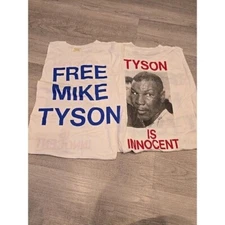 Vintage Free Mike Tyson T Shirt XL Retro Is Innocent USA PHOTO Dead Stock BOXING