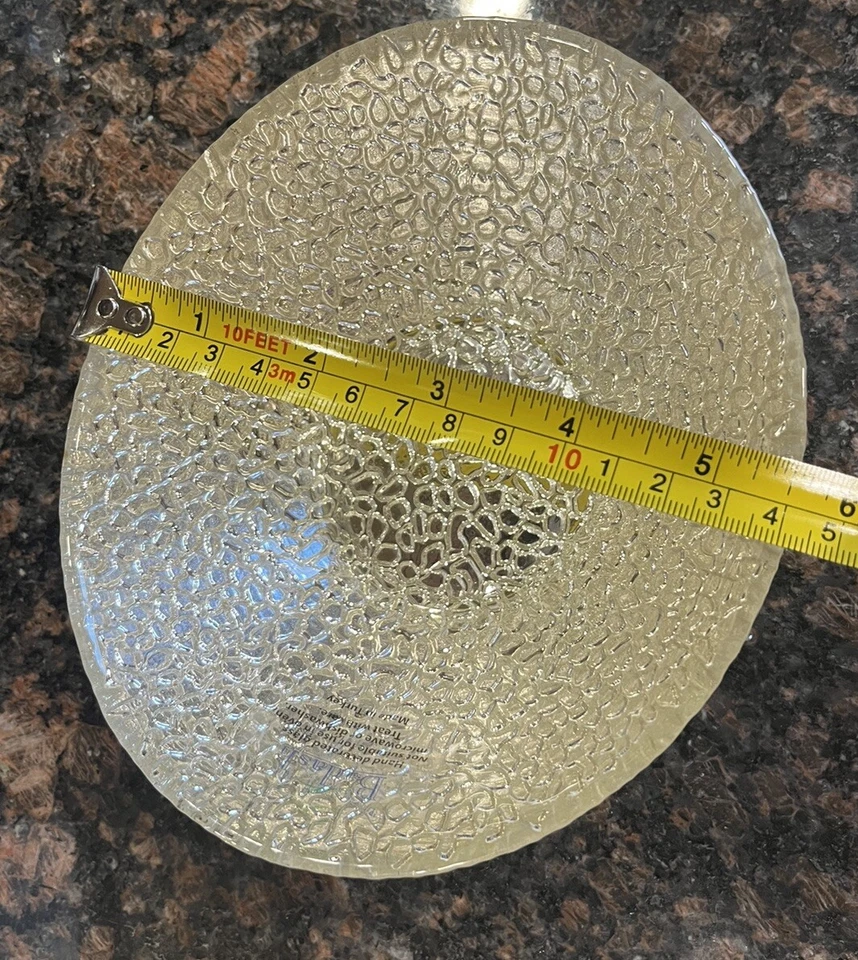 BADASH Piel de Serpiente Plateado Ovalado 6.5 Pulgadas Tazón de Vidrio Caramelo Modelo Nuevo Sin Caja Foto 3 de 4