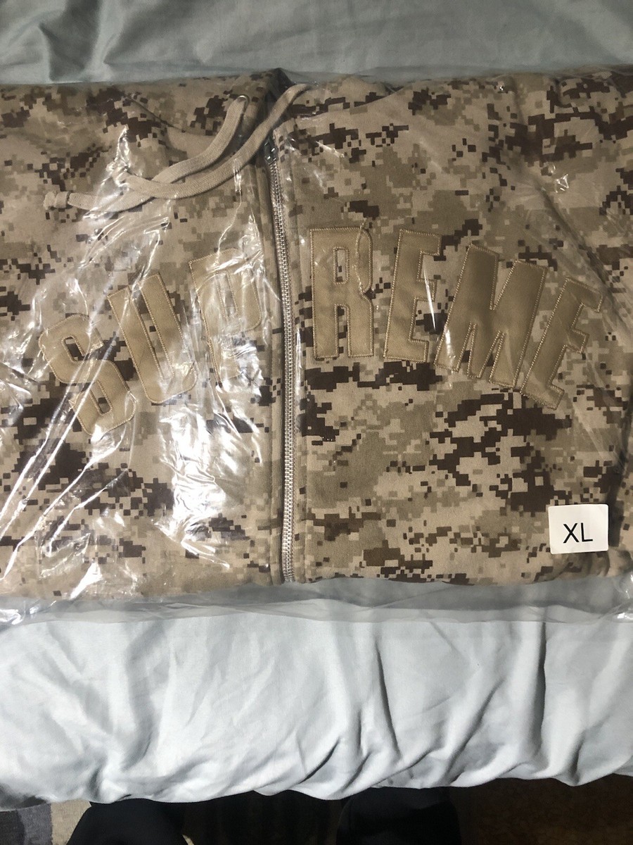 Supreme Arc Logo Thermal Zip Up Sweatshirt Tan Digi Camo Supreme Arc Logo Thermal Zip Up Sweatshirt Tan Digi Camo