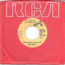 RICK ASTLEY Never Gonna Give You Up RARE promo 45 great RICKROLL song