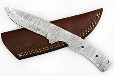 CUSTOM HAND FORGED Damascus Steel Blank Blade for Knife Making Supplies W/Sheath