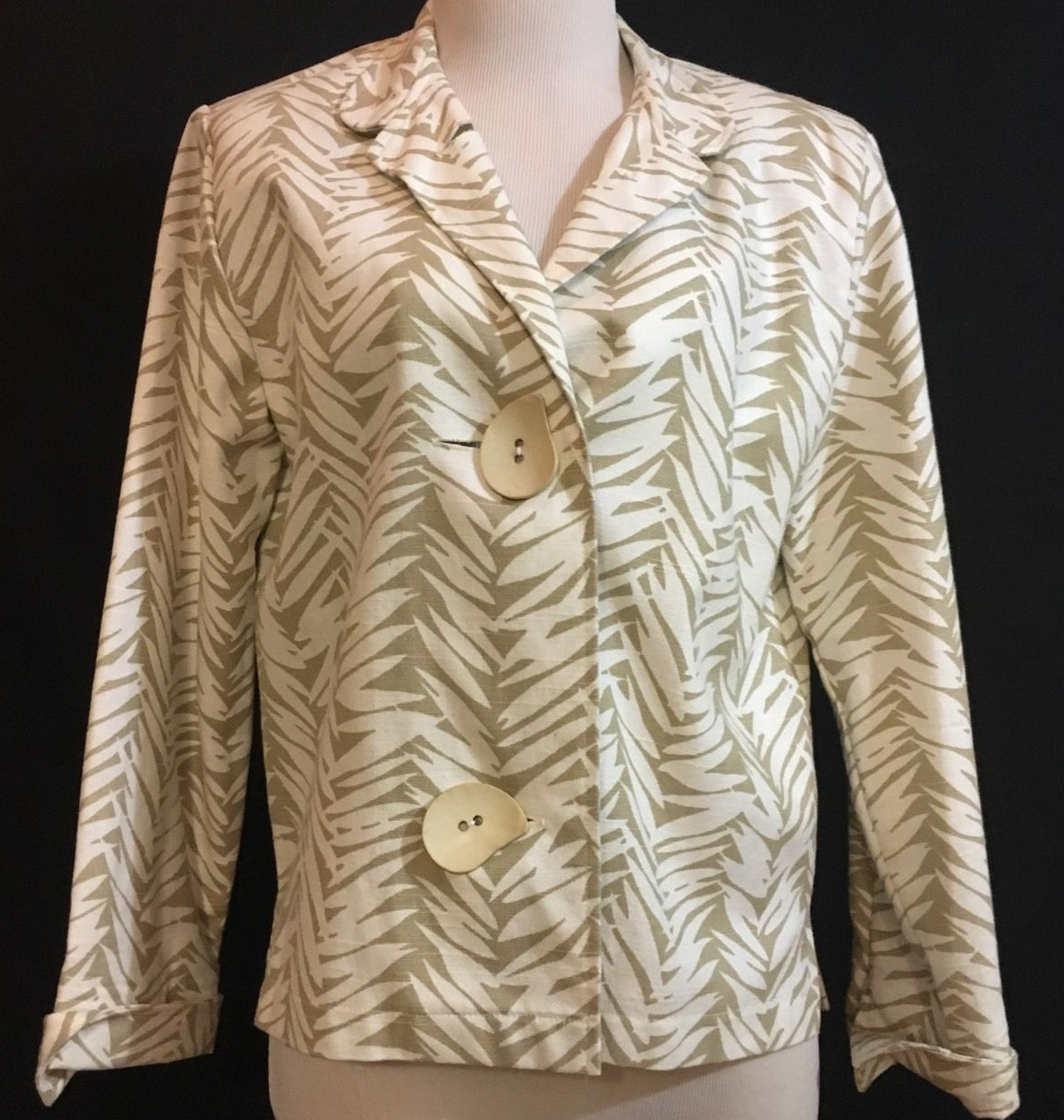 * Giacca blazer donna COTONE PONY ANTHROPOLOGIE dipinta S USA #1885