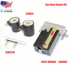 338906 279834 3392519 Gas Dryer Flame Sensor Valve Solenoid Coil Kit For Kenmore
