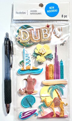 Dubai Travel Vacation Stickers Recollections Scrapbooking Journal Card