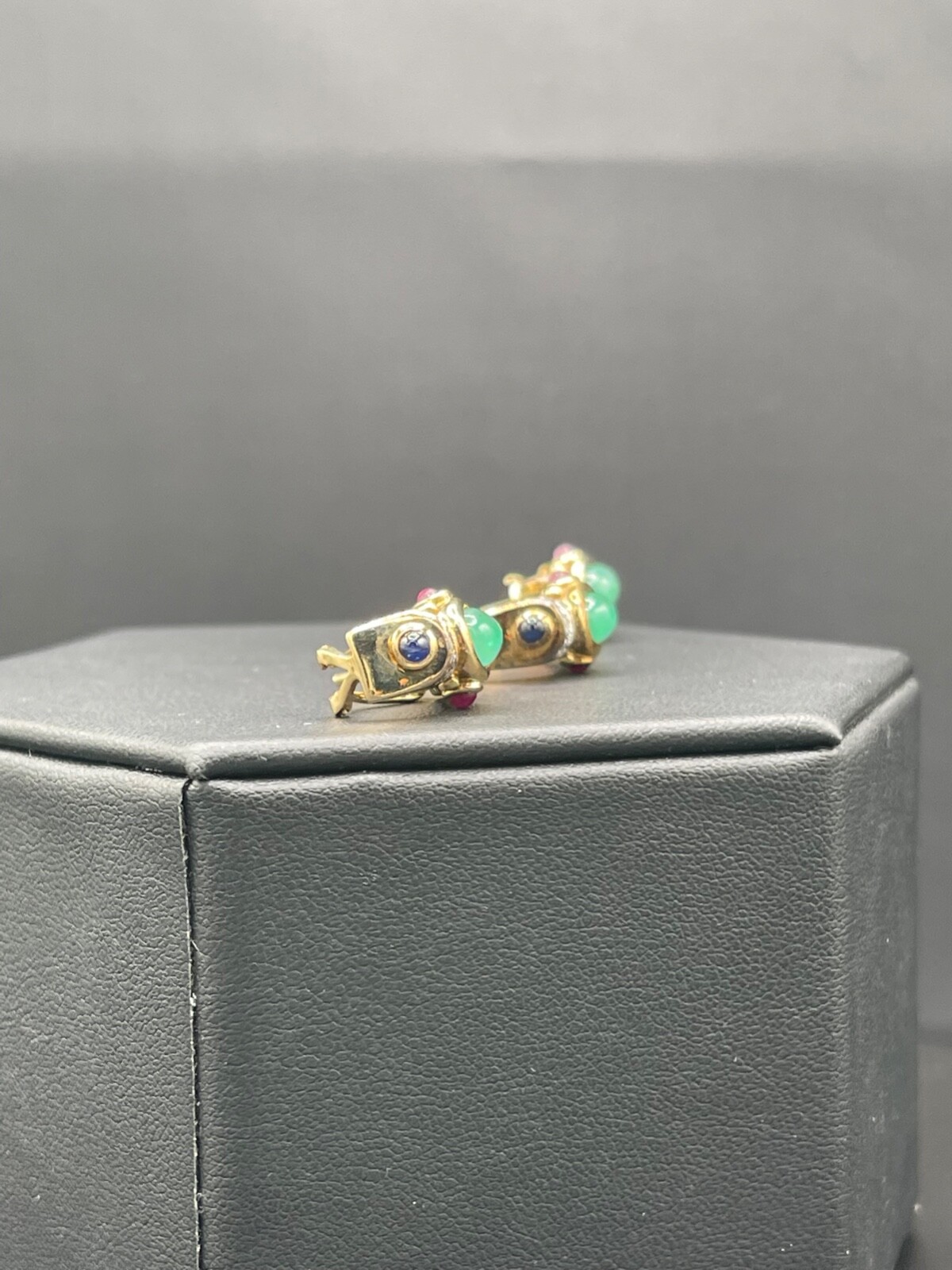 14k EMERALD, RUBY, SAPPHIRE AND DIAMOND RING AND … - image 5