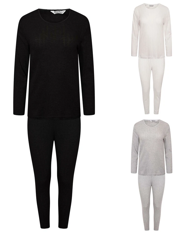 HEATWAVE THERMALWEAR Girls Thermal Set Long Sleeve Top & Pants Sets Warm Winter Tops Pants Themals