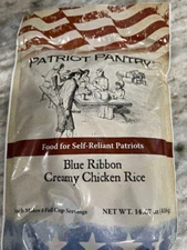 Patriot Pantry Blue Ribbon Creamy Chicken Rice 4 Servings Camping Hiking