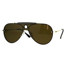 Vintage Retro Pilot Sunglasses Unisex Rims Behind Lens Style Shades