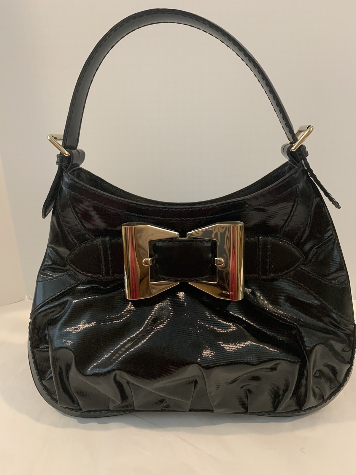 GUCCI Large Queen dialux Black patent hobo bag - image 1