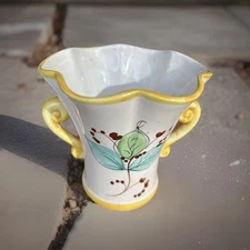 Vintage Hand Painted In Portugal for FTDYellow Spring Flower Vase Collectiblekk8