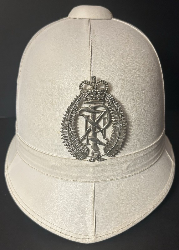 Vintage Obsolete NEW ZEALAND Police Uniform Summer White “Bobby” Helmet Pre 1995