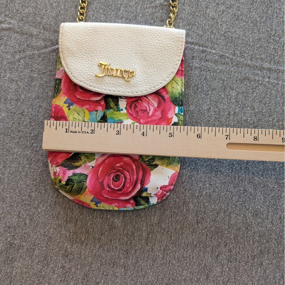 Juicy Couture Purse Cellie Crossbody White Multi Rose Pink Floral sling bag View 6