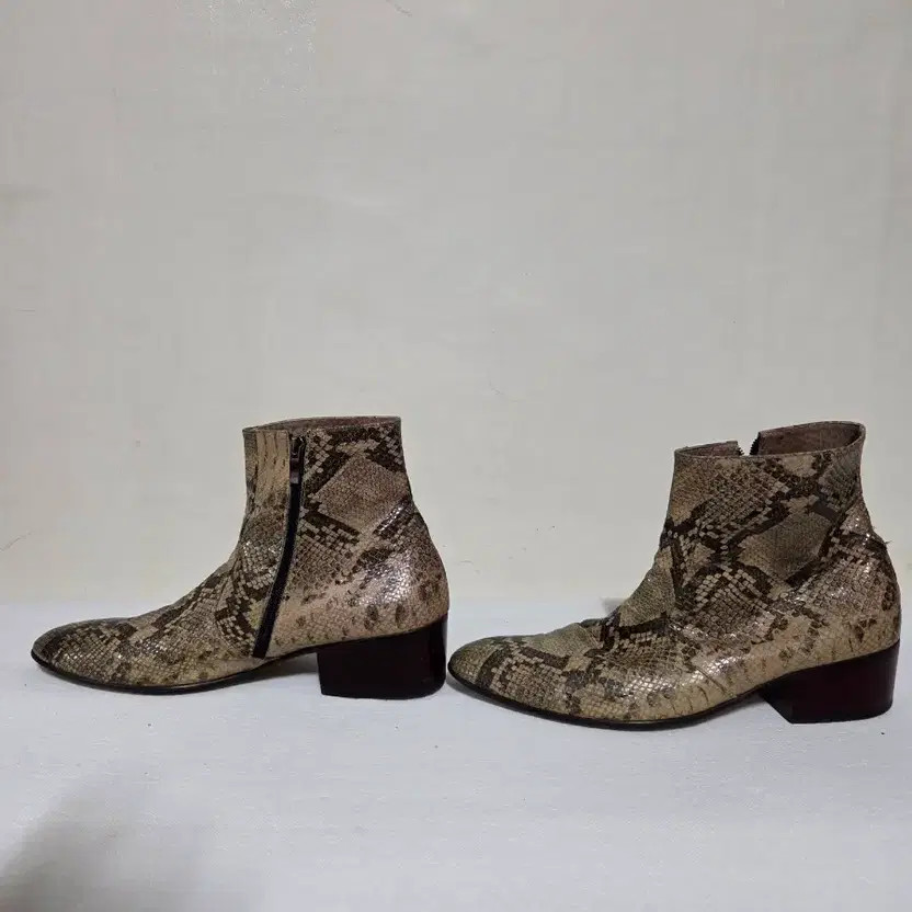 Vintage Handmade Python Pattern Western Boots 280… - image 1