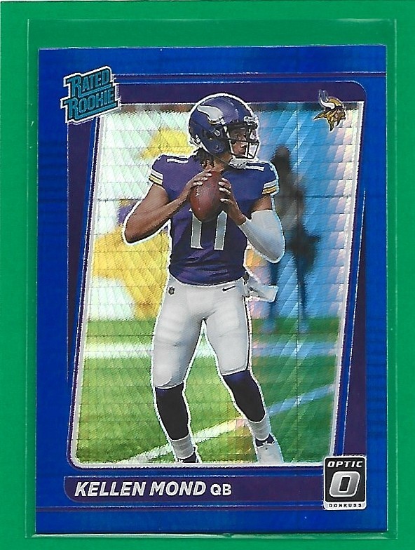 2021 Panini Donruss Optic Football Blue Hyper Kellen Mond #221 Minnesota Vikings