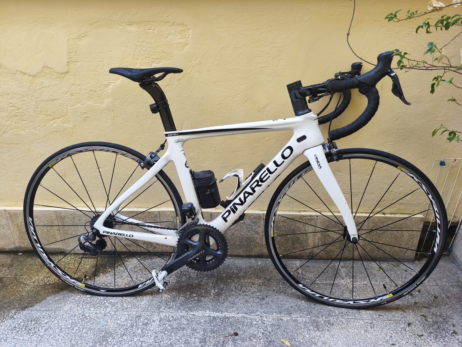 Pinarello Gan Carbon Ultegra Size S White - Mavic Ksyrium + Wahoo Bolt v2 Kit