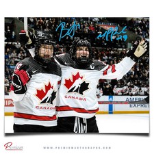 Brianne Jenner & Marie Philip Poulin Team Canada Signed 8x10 Photo Celebration