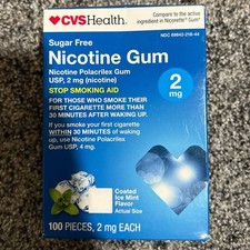 CVS Nicotine Gum 2mg Ice Mint   100 Pieces, Sugar Free