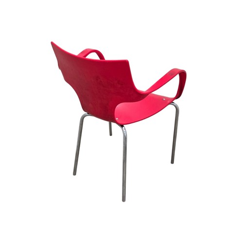 Red Plastic Dining Chair - Picture 3 of 7