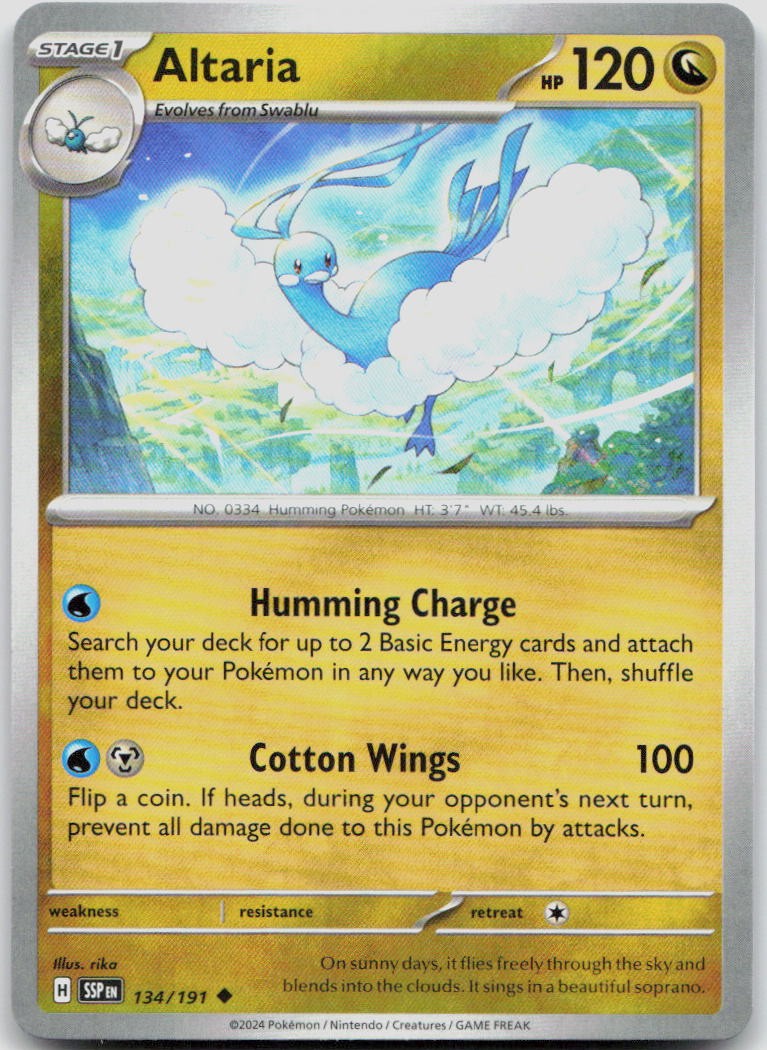 Altaria 134/191 Reverse Holo SSP Pokemon NM