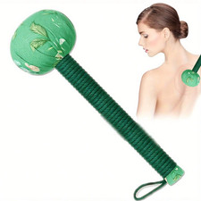 Long-Handled Wormwood Massage Hammer for Lymphatic Drainage - Manual Full Body &