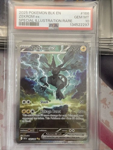 2025 Pokemon BLK EN Zekrom ex - 166/086 - SV: Black Bolt (BLK) - PSA 10 Gem MINT