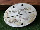 German WW2 Soldiers Dog Tag- ID # W.B.Kdo. Annaberg/ Military District Command