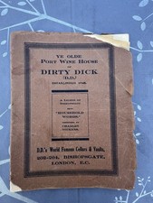  Ye Olde Port Wine House of Dirty Dick. London. 1930’s.  Rare. Vintage. Booklet.