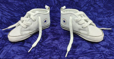 Infant Crib Shoes My First Converse All Star Hi Tops White Leather Chuck Taylor