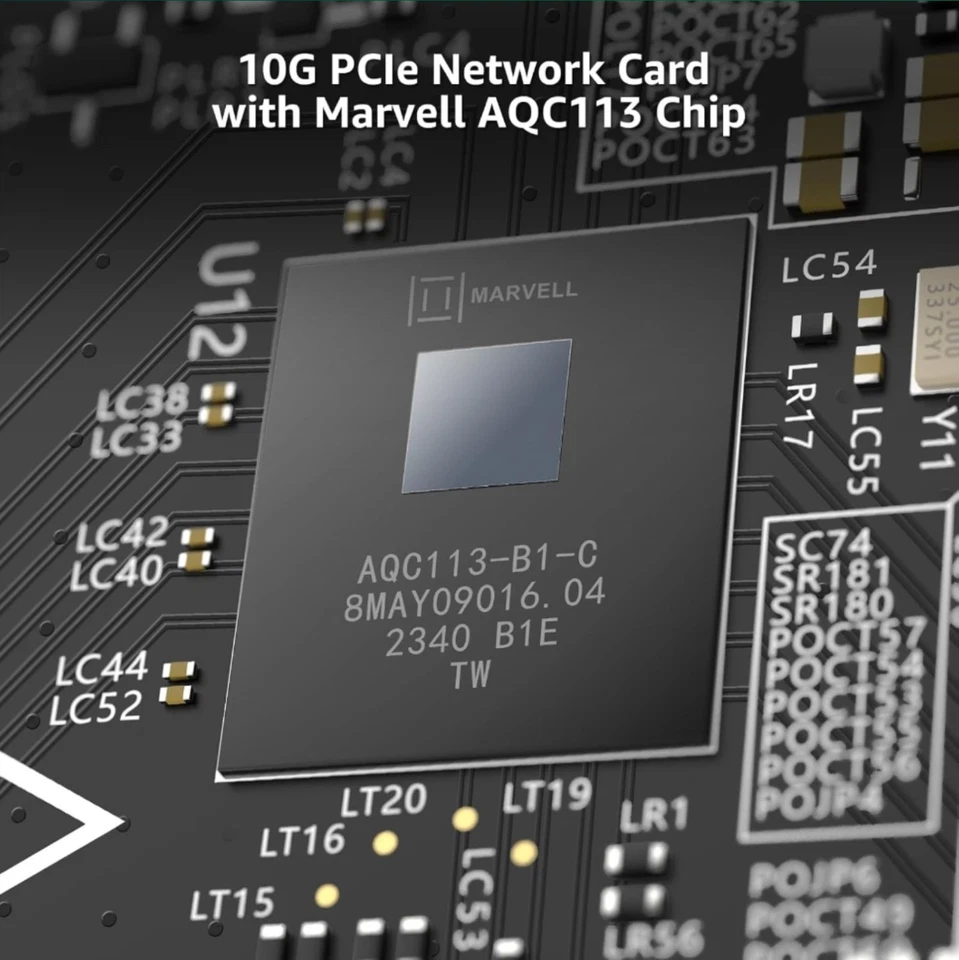 10G PCIe Network Card, YuanLey 10G Base-T Ethernet Card with Marvell AQC113 Conr - Image 3 of 4