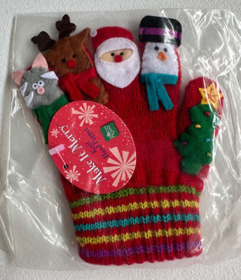Lot of 31 RUSS ''Make It Merry'' Knit Hand Sock Puppet Santa reindeer snowman Tree