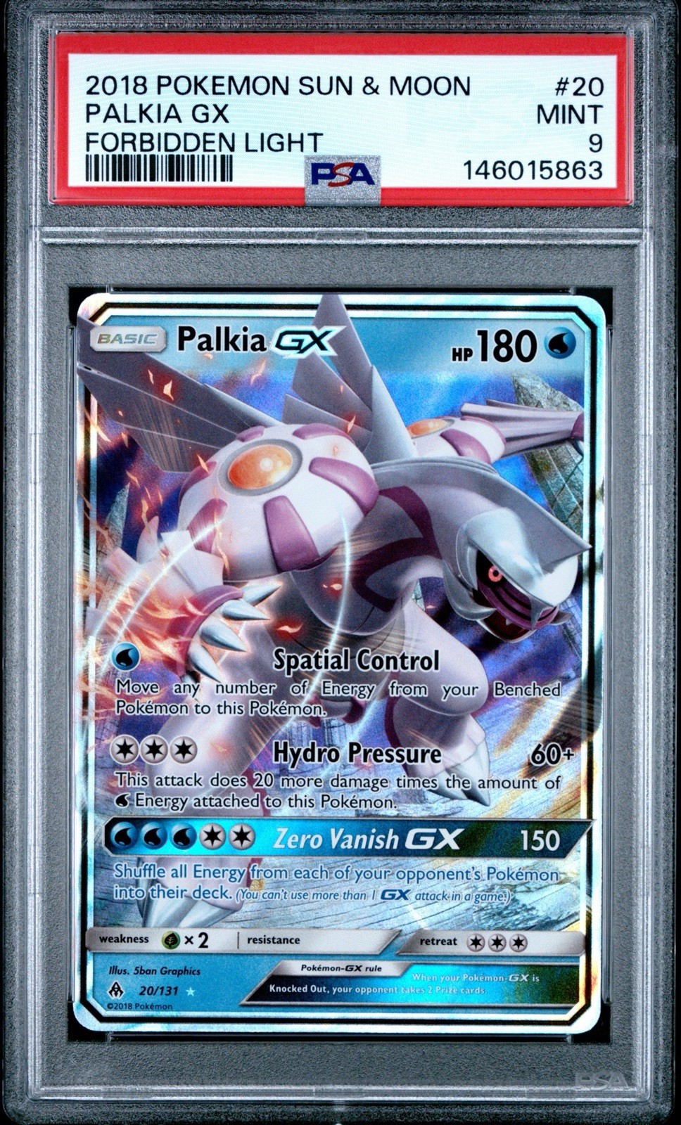 2018 Pokemon S&M Forbidden Light # 20 Palkia GX PSA 9 Card MINT! Trusted Seller!