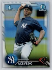 2016 BOWMAN #BCP35 DOMINGO ACEVEDO CHROME PROSPECTS REFRACTOR YANKEES /499