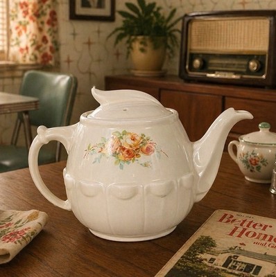 Vintage Drip O Lator The Enterprise Aluminum Co 8 Cup Ceramic Teapot 64 Oz