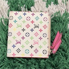 Louis Vuitton Murakami Multicolor Monogram Zip-Around Wallet - Clean